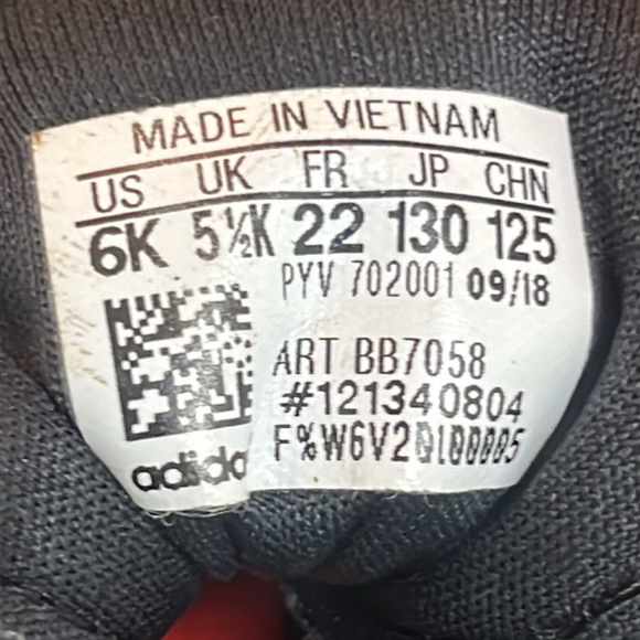 Adidas Lite Racer Boys Size 6, Black and Red, Running Shoes Sneakers - Picture 9 of 9